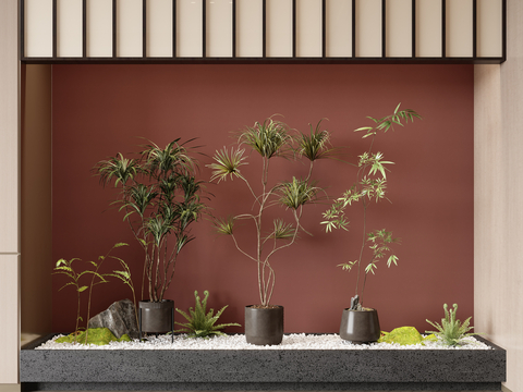 现代绿植盆栽su模型