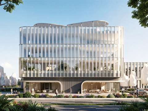  现代工业厂房 现代产业园 多层办公 厂房 产 产业园 办公楼su模型 