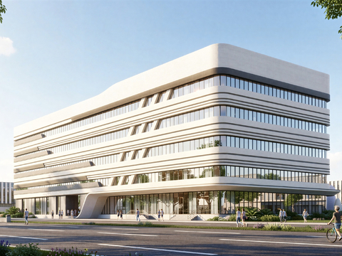  现代工业厂房 现代产业园 多层办公 厂房 产 产业园 办公楼su模型 