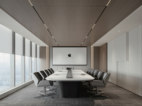 现代会议室su模型