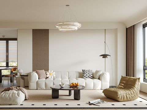 侘寂风客餐厅su模型