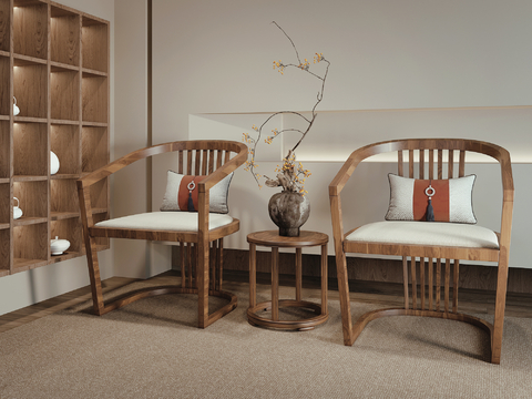 新中式椅子su模型