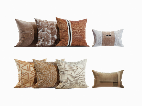  现代抱枕枕头su模型 