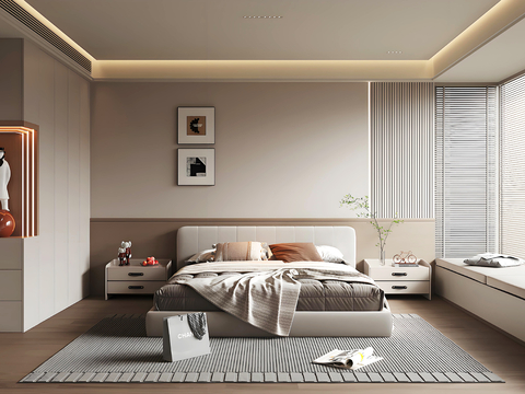 现代卧室 主卧 次卧su模型