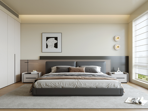 现代意式卧室su模型