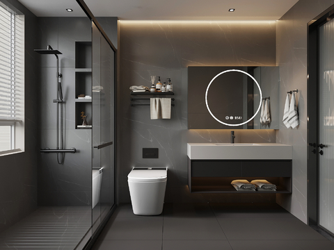 现代意式卫生间su模型