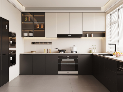 现代意式厨房su模型