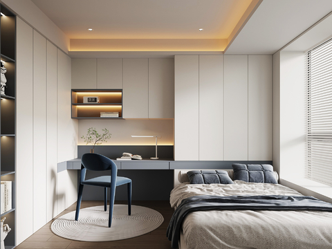 现代榻榻米卧室 儿童榻榻米卧室su模型