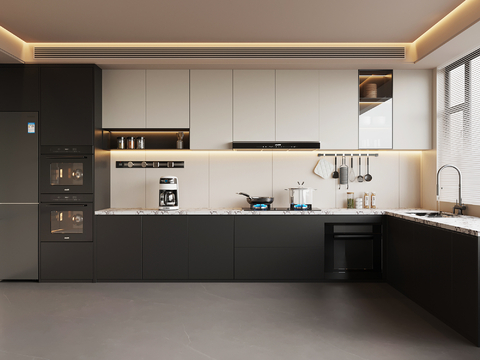 现代意式餐厅su模型