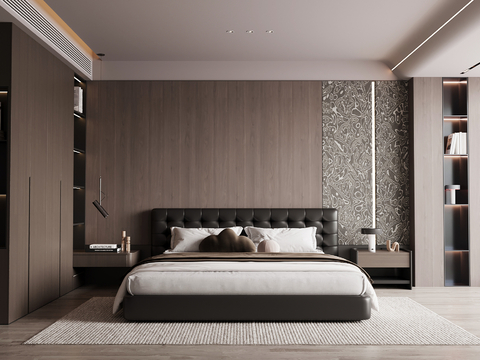 现代意式卧室su模型