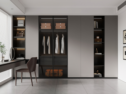 现代衣帽间su模型