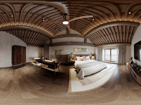  侘寂民宿 客房cr全景3d模型 