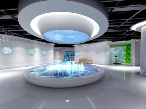  现代展厅全景3d模型 