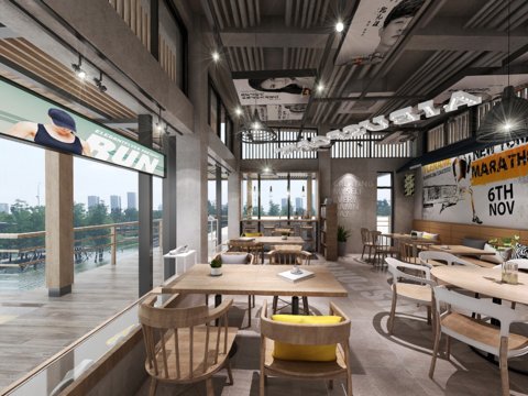  工业风蛋糕店全景3d模型 