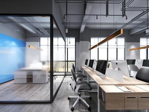  现代办公室vr全景3d模型 