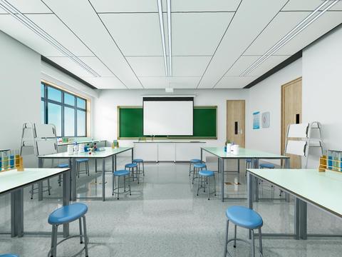  现代生物实验室vr全景3d模型 