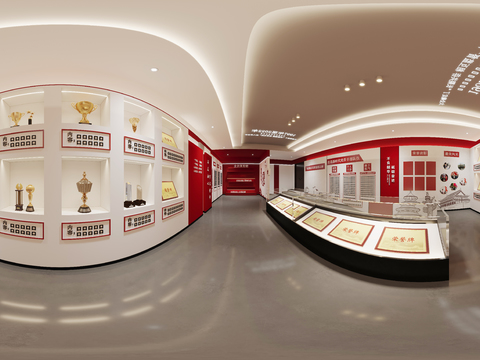  现代党建荣誉展厅vr全景3d模型 