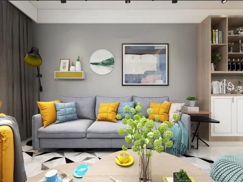  北欧客厅餐厅全景3D模型 