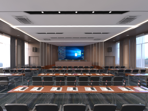 现代酒店会议报告厅vr全景3d模型 