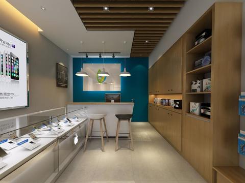  现代手机专卖店全景3D模型 