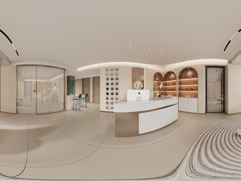  现代美容院cr全景3d模型 