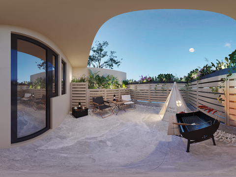  现代露天阳台CR全景3d模型 