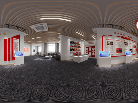  现代党建活动中心cr全景3d模型 