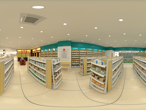 药店 西药店 中医馆vr全景3d模型 