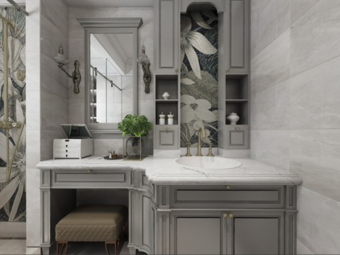  欧式浴室卫生间3d模型 