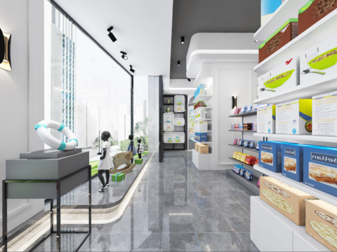  北欧母婴专卖店全景3d模型 