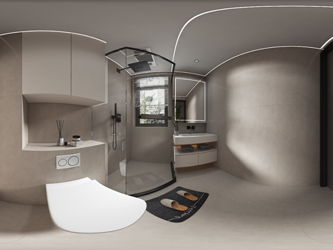  卫生间 浴室vr全景3d模型 
