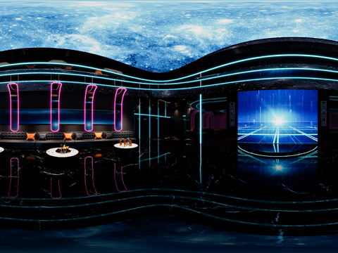  现代KTV包间 夜总会 酒吧vr全景3d模型 