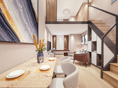  北欧复式公寓vr全景3d模型 