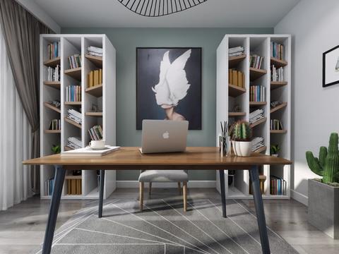  北欧书房VR全景3D模型 