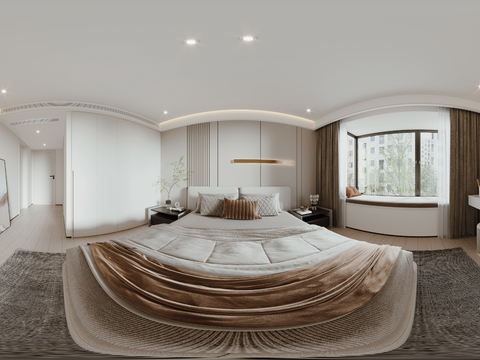  轻奢卧室 主卧vr全景3d模型 