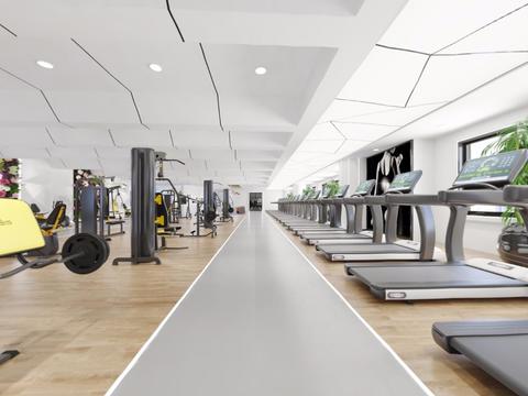  现代健身房全景3D模型 