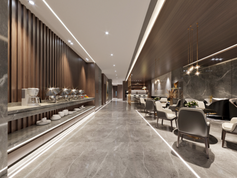  现代酒店前台大厅vr全景3d模型 