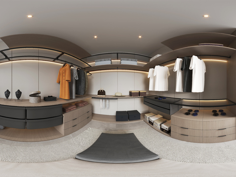  现代衣帽间vr全景3d模型 