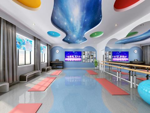  现代舞蹈教室vr全景3d模型 
