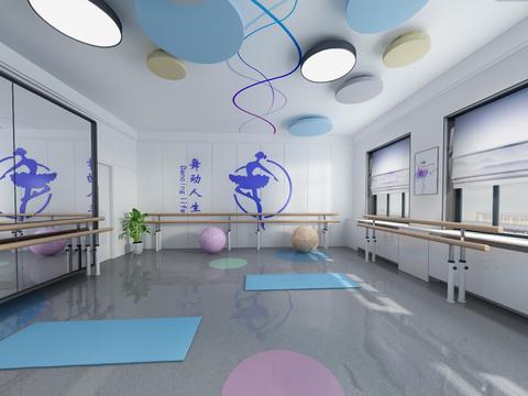  现代儿童舞蹈教室vr全景3d模型 