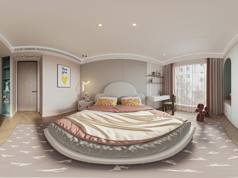  现代女孩房 儿童房vr全景3d模型 