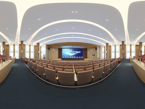  报告厅 阶梯会议室cr全景3d模型 