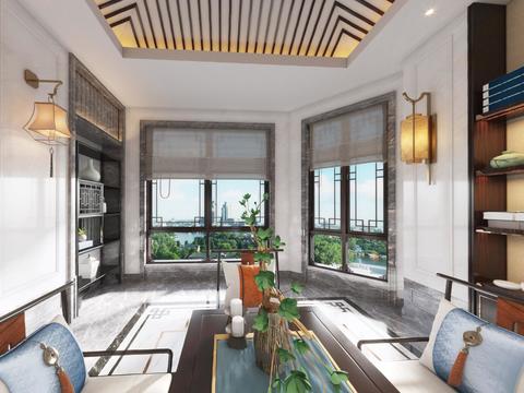  新中式茶室vr全景3d模型 