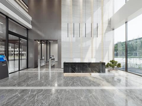  现代办公楼大厅cr全景3d模型 