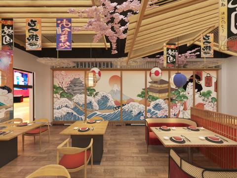  日式料理店vr全景3d模型 