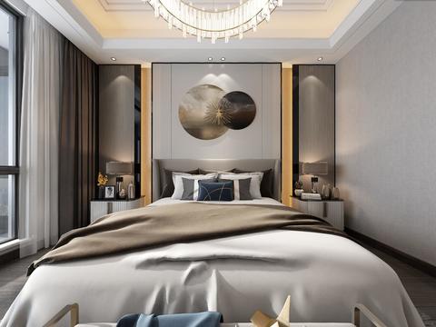 现代卧室主人房vr全景3d模型 
