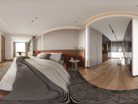  现代卧室 主卧 主人房vr全景3d模型 