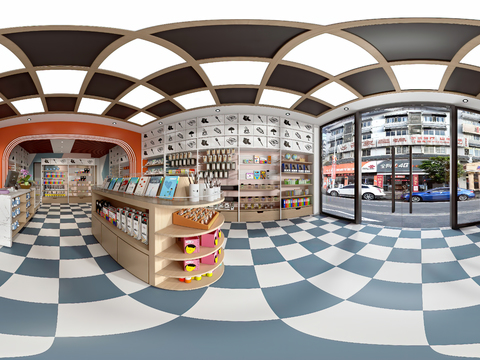  文具店vr全景3d模型 