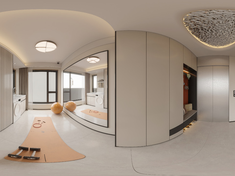  入户玄关 洗衣房cr全景3d模型 