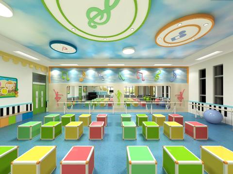  现代幼儿园音乐教室vr全景3d模型 